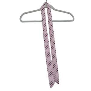 NWOT White and Pink Polkadotted Scarf Ascot Tie